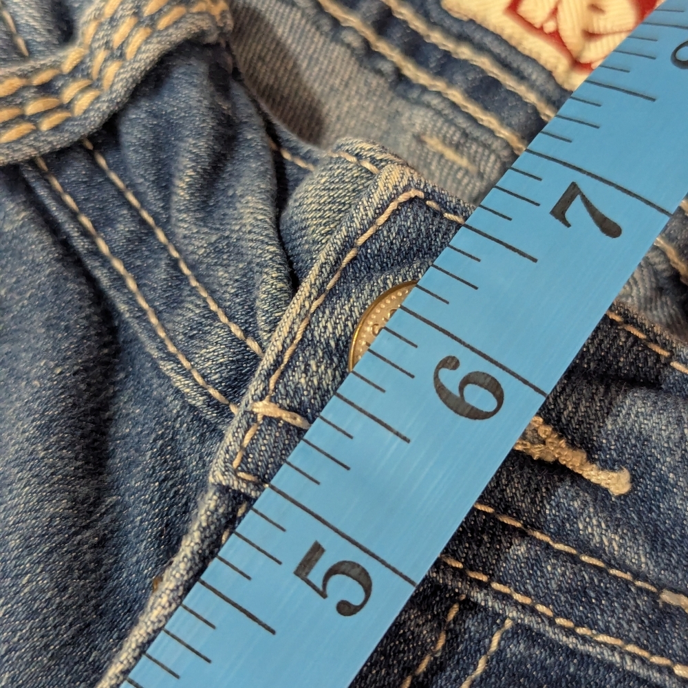 Vintage Y2K LEI Low Rise Capri Jeans Ashley Bling Baddie Blue Jeans Junior 1 - Picture 15 of 16